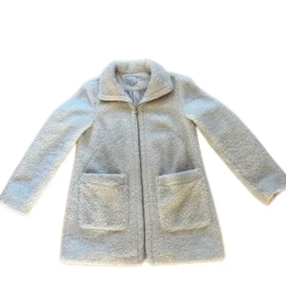 Loft Ivory Sherpa Teddy Jacket Coat - M - Picture 2 of 12